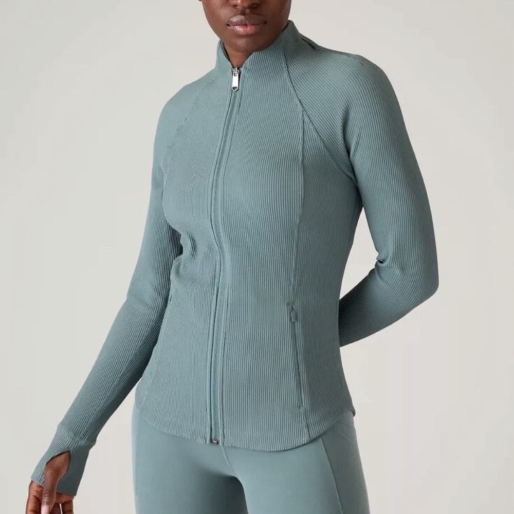 Athleta Full Zip Salutation Ribbed Jacket in Oxid… - image 2